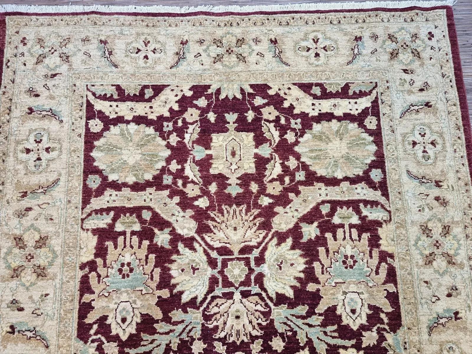 Handgefertigter afghanischer ZIGLER-Teppich 5,6' x 8,5' 1980er Jahre - 1D162 im Zustand „Gut“ im Angebot in Bordeaux, FR