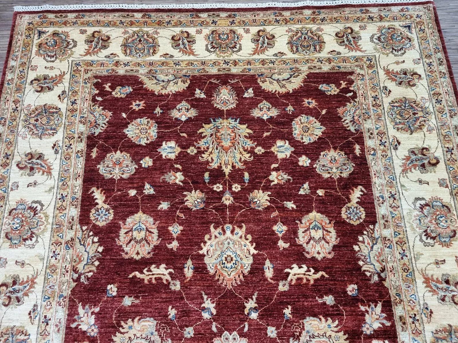 Lana Tappeto ZIGLER afgano d'epoca fatto a mano 6,6' x 9,8' anni '80 - 1D163 in vendita
