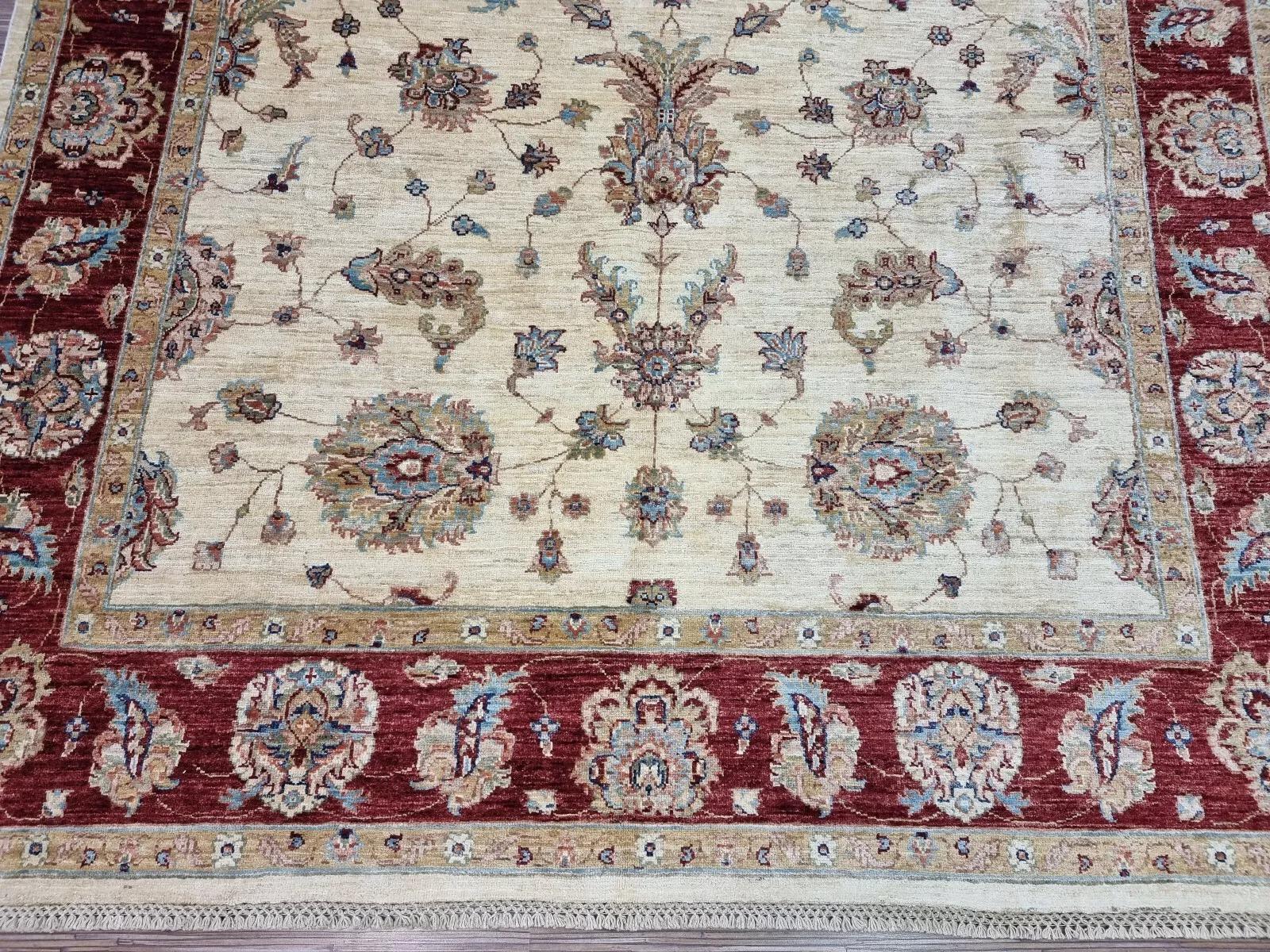 Handgefertigter afghanischer ZIGLER-Teppich 6,6' x 9,8' 1980er Jahre - 1D164 (Ende des 20. Jahrhunderts) im Angebot