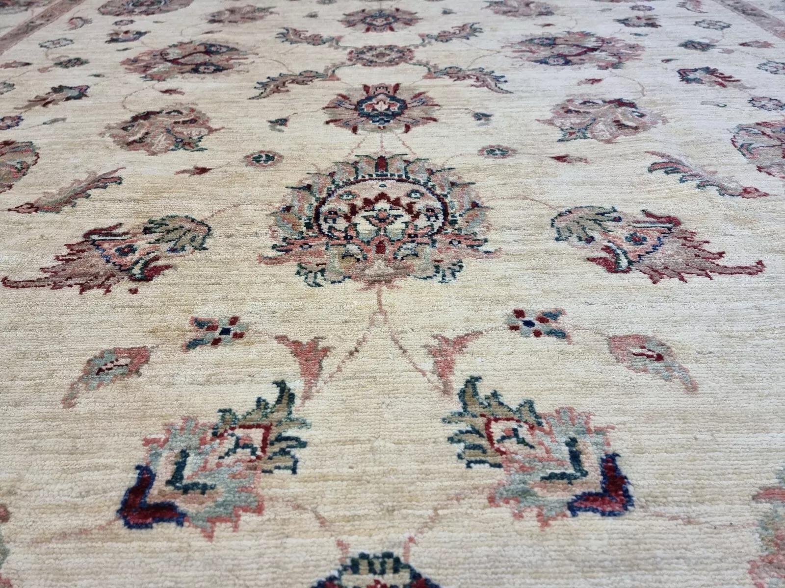 Handmade Vintage Afghan Zigler Rug 6.8' x 9.5' 1980s - 1D169 For Sale 5