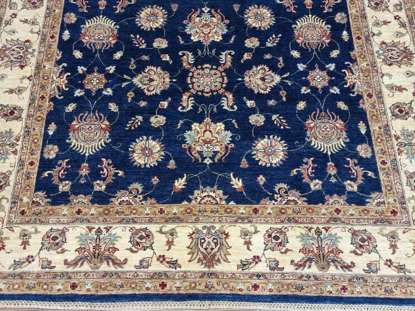 Handgefertigter afghanischer Zigler Teppich 6,9' x 9,5' 1980er Jahre - 1D170 (Handgeknüpft) im Angebot