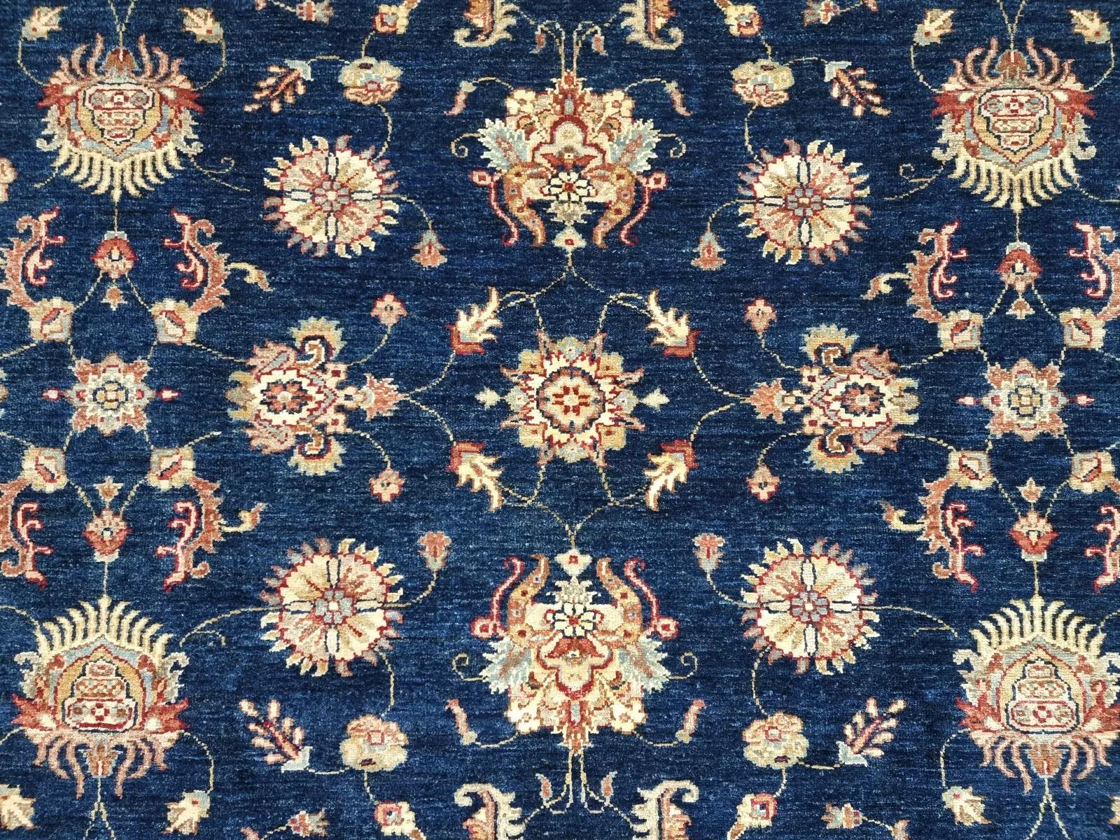Handgefertigter afghanischer Zigler Teppich 6,9' x 9,5' 1980er Jahre - 1D170 (Wolle) im Angebot