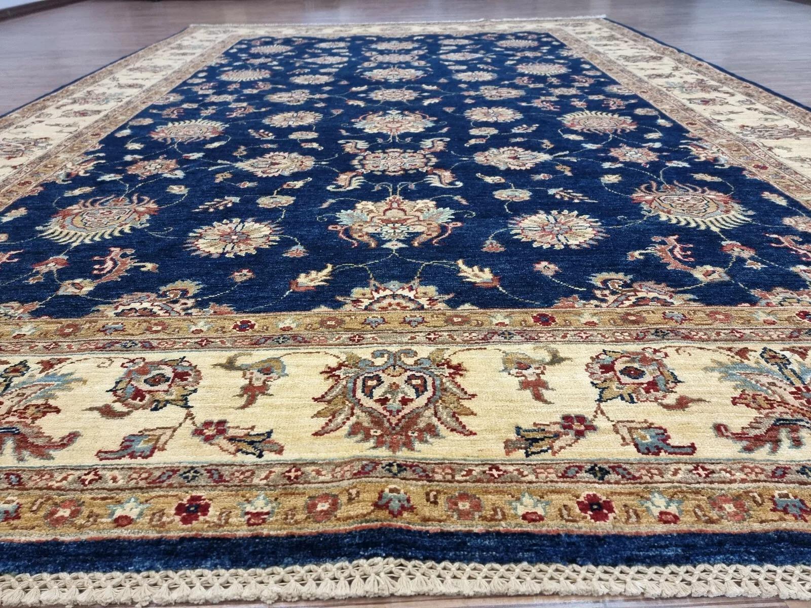 Handgefertigter afghanischer Zigler Teppich 6,9' x 9,5' 1980er Jahre - 1D170 im Angebot 1