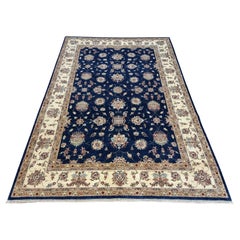 Handmade Vintage Afghan Zigler Rug 6.9' x 9.5' 1980s - 1D170