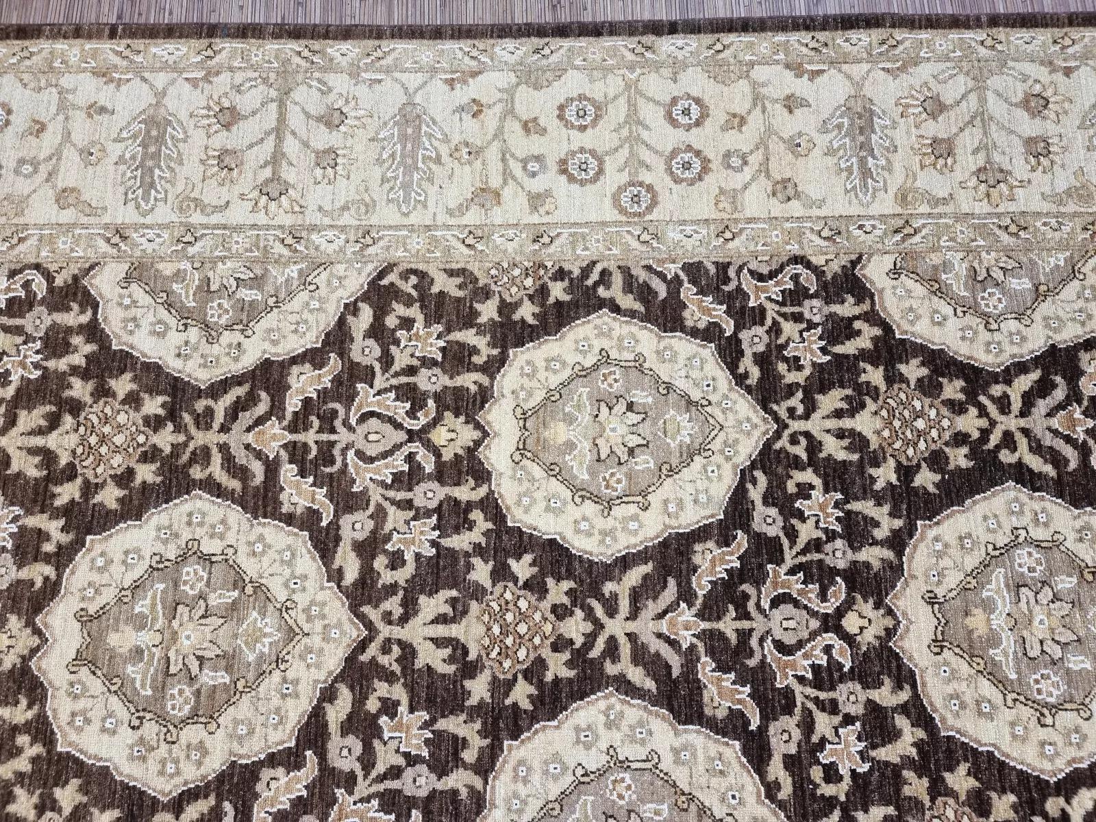 Handgefertigter afghanischer Zigler Teppich 8' x 9.9' 1980er Jahre - 1D168 (Ende des 20. Jahrhunderts) im Angebot