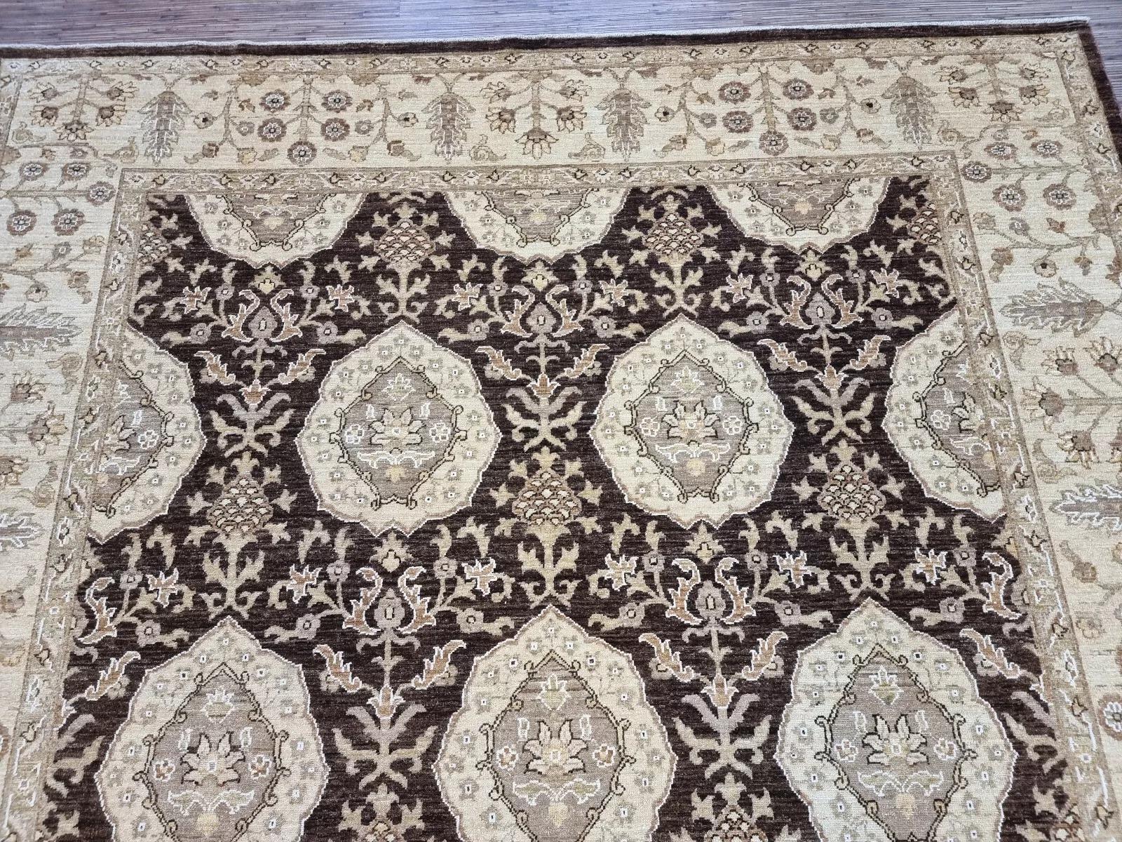 Handgefertigter afghanischer Zigler Teppich 8' x 9.9' 1980er Jahre - 1D168 (Wolle) im Angebot