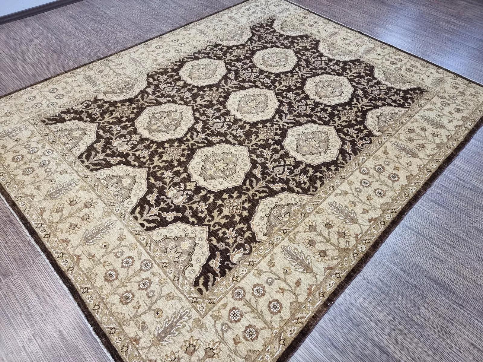 Handgefertigter afghanischer Zigler Teppich 8' x 9.9' 1980er Jahre - 1D168 im Angebot 1