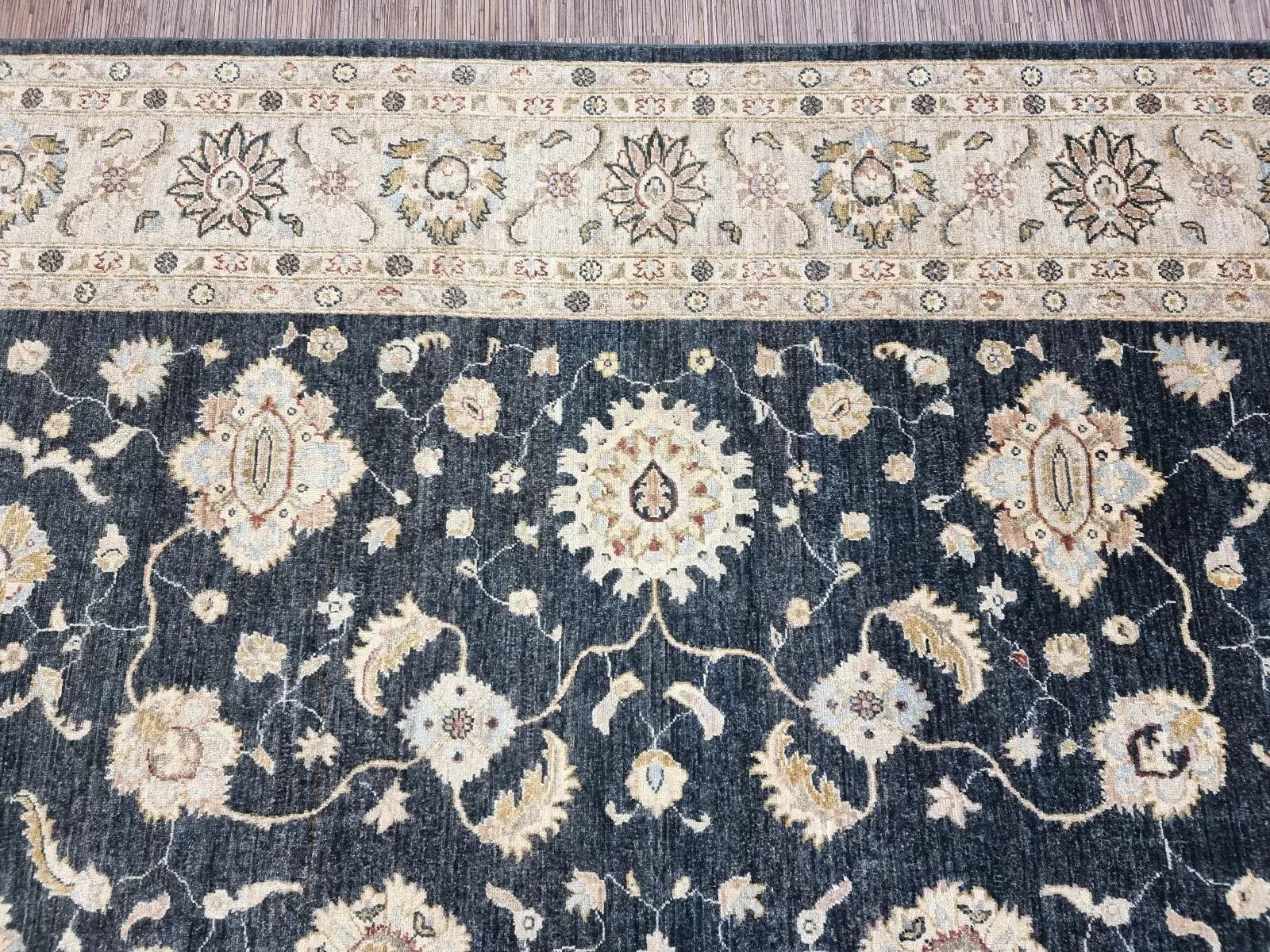 Handgefertigter afghanischer Zigler Teppich 8.1' x 9.7' 1980er Jahre - 1D167 (Handgeknüpft) im Angebot