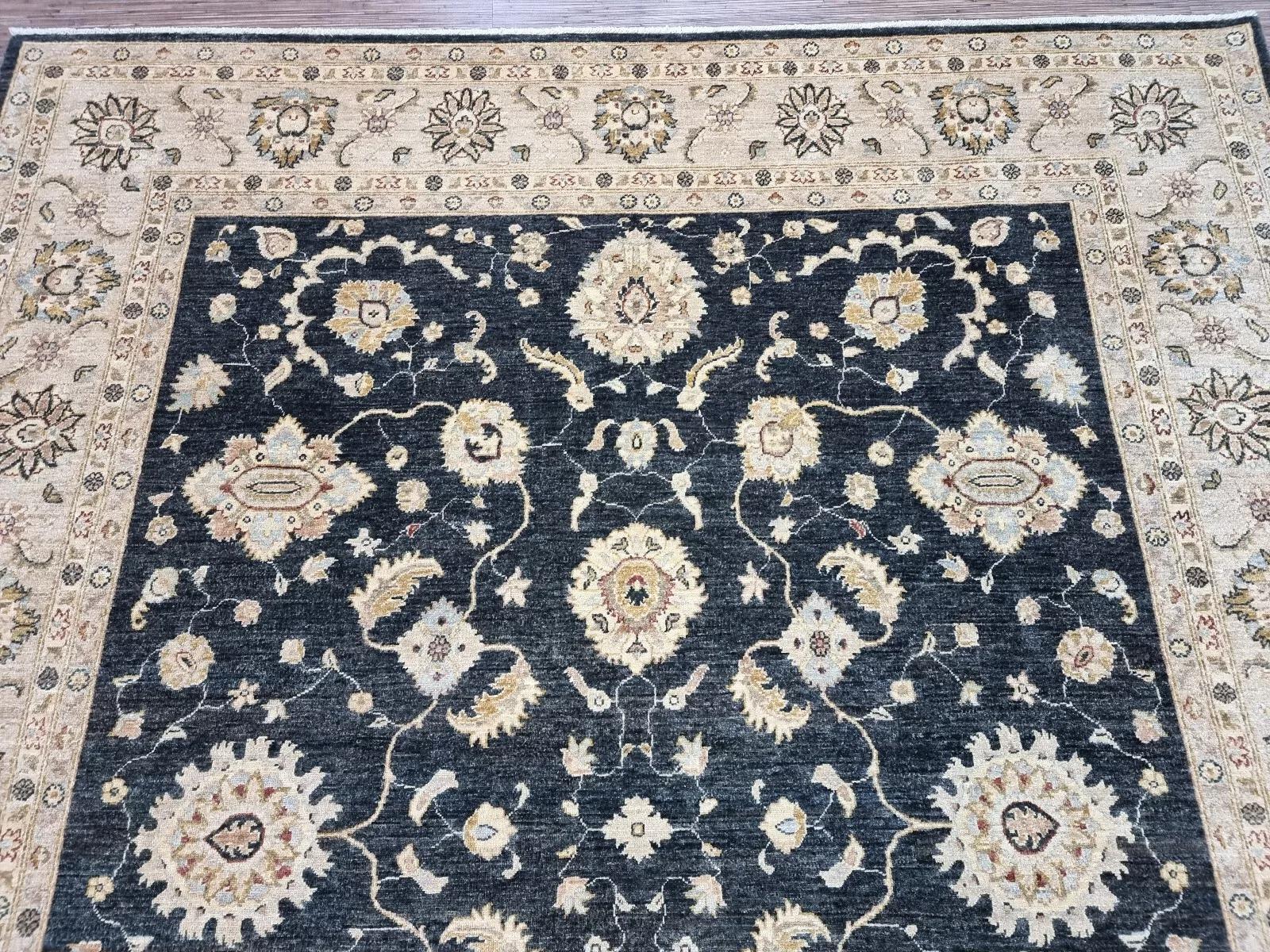 Handgefertigter afghanischer Zigler Teppich 8.1' x 9.7' 1980er Jahre - 1D167 (Wolle) im Angebot