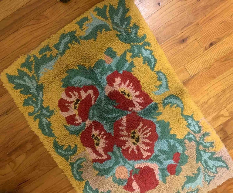 Handmade Vintage American Hooked Rug, 1960s, 1B888 For Sale at 1stDibs ...