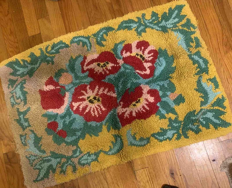 Handmade Vintage American Hooked Rug, 1960s, 1B888 For Sale at 1stDibs ...