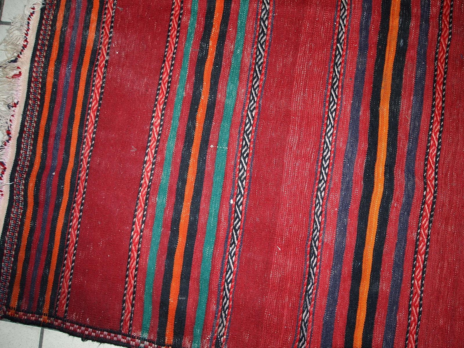Handgefertigter Vintage-Teppich im Ardabil-Stil, 1940er Jahre, 1C596 im Angebot 1