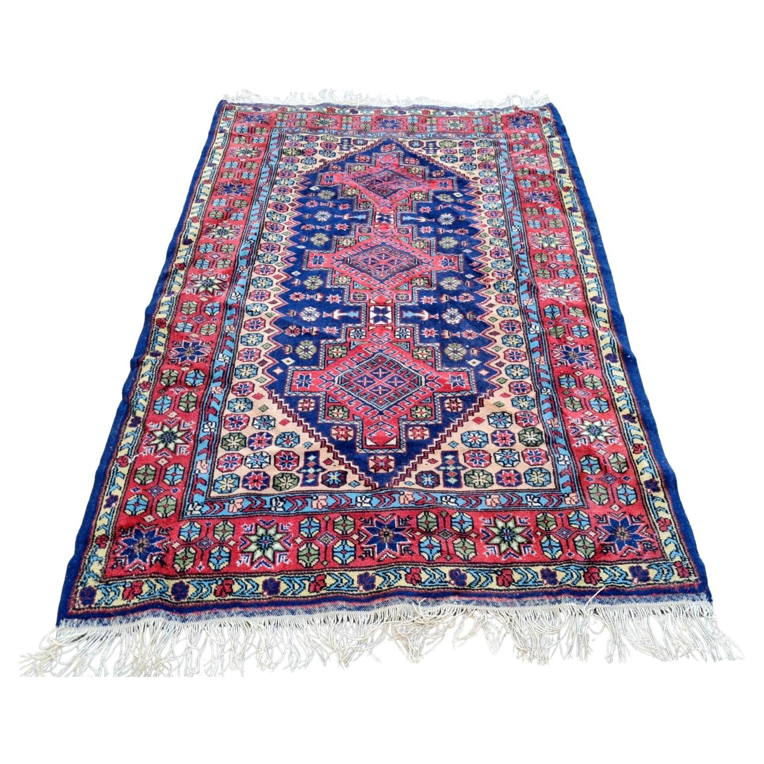 Tapis vintage arménien Erevan fait main 4.2' x 6.2' 1970 - 2K63