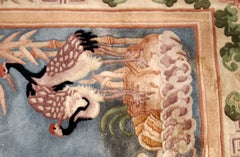 Handmade Vintage Art Deco Chinese Rug, 1940s, 1B868