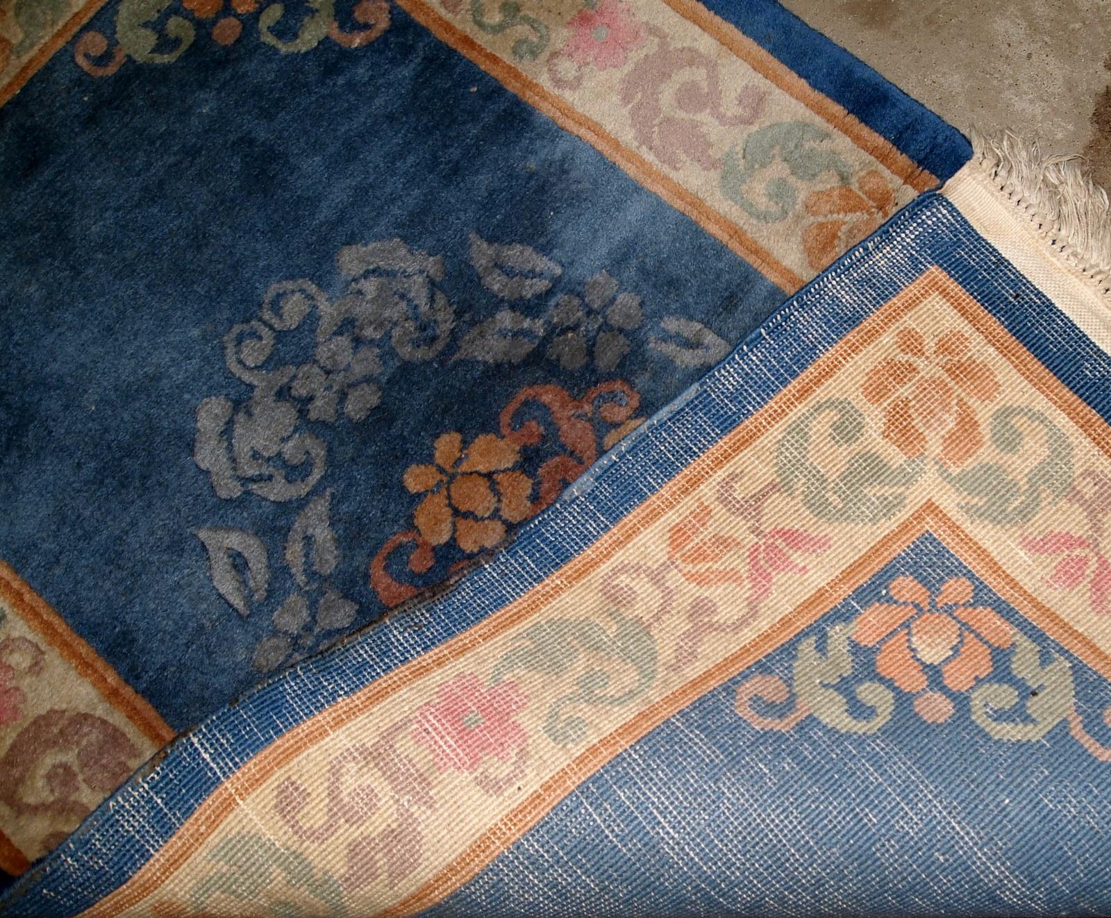 Handgefertigter chinesischer Vintage-Art-déco-Teppich, 1960er Jahre, 1B721 (Chinesisch) im Angebot