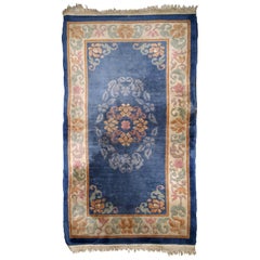 Tapis chinois Art déco vintage fait à la main, années 1960, 1B721