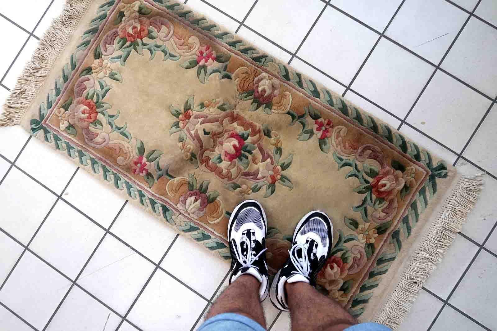 Alfombra china Art Decó hecha a mano, años 60, 1C931 Anudado a mano en venta