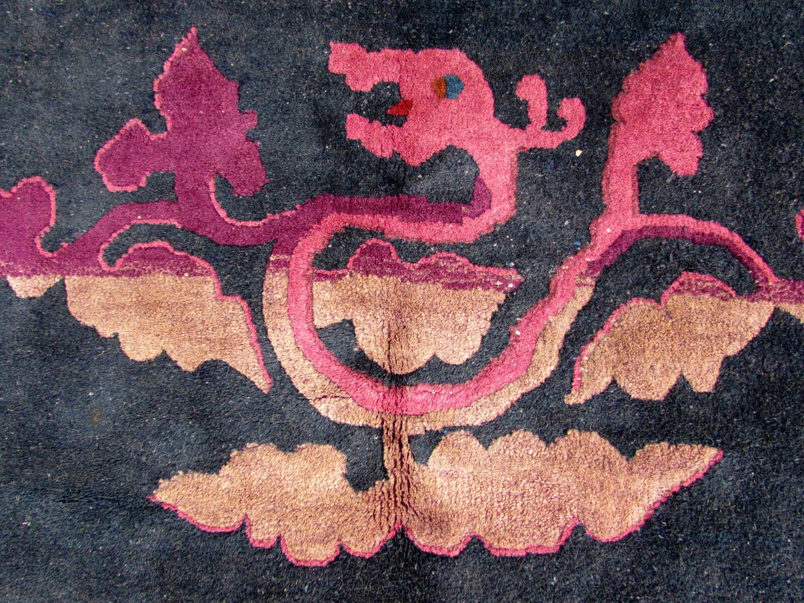 Handmade Vintage Art Deco Chinese Rug, 1960s, 1Q0342 1