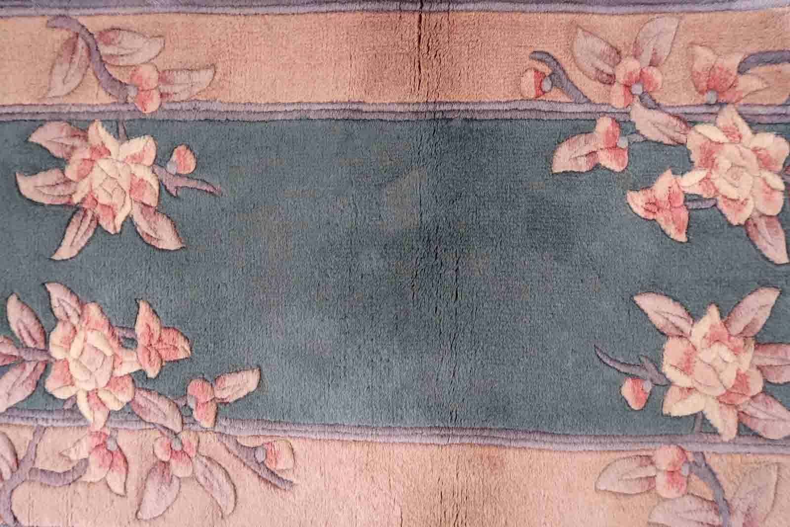 Handgefertigter chinesischer Art-Déco-Teppich, 1970er Jahre, 1C1030 (Ende des 20. Jahrhunderts) im Angebot