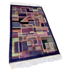 Tappeto cinese Art Deco d
epoca fatto a mano 3
 x 4.5
, anni 
50 - 2B85