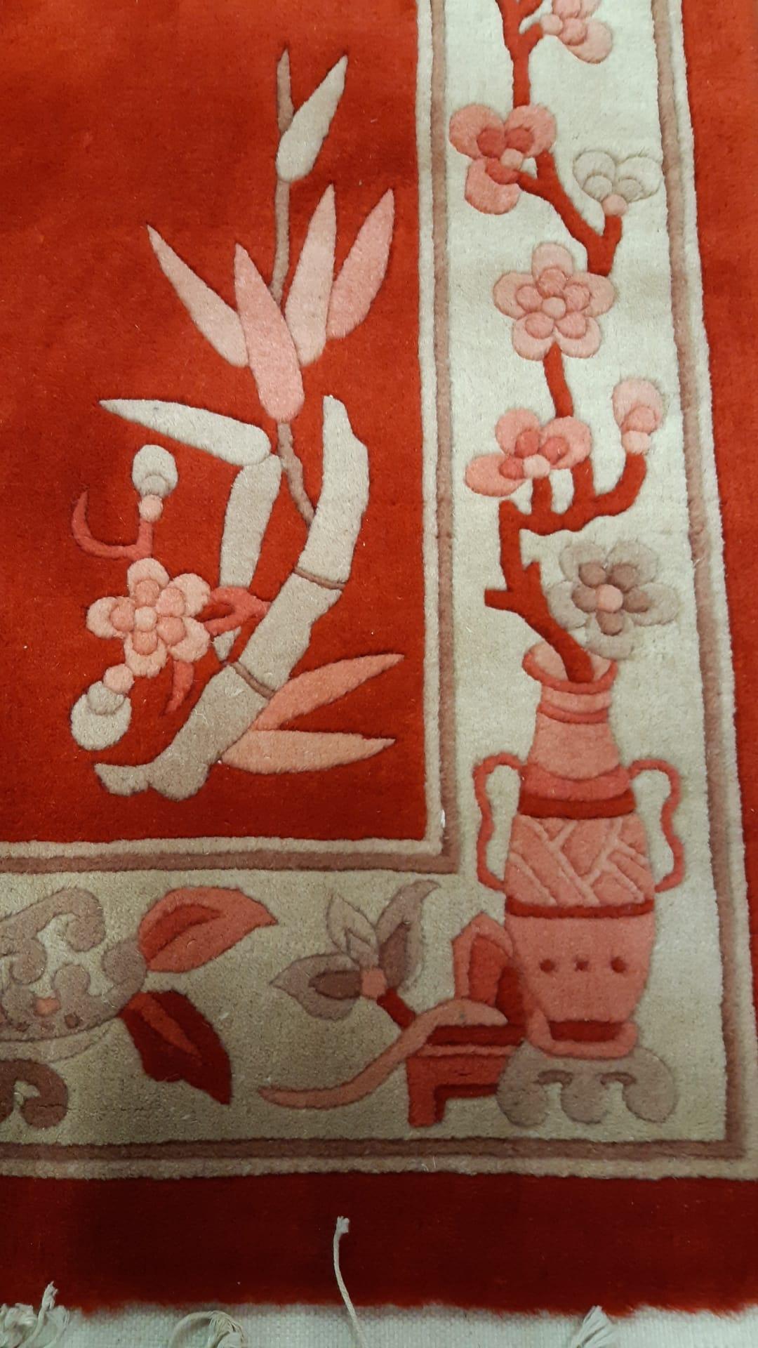 Hand-Knotted Handmade Vintage Art Deco Chinese Runner Rug 2.3' x 12.8' 1970s - 1C1148 For Sale