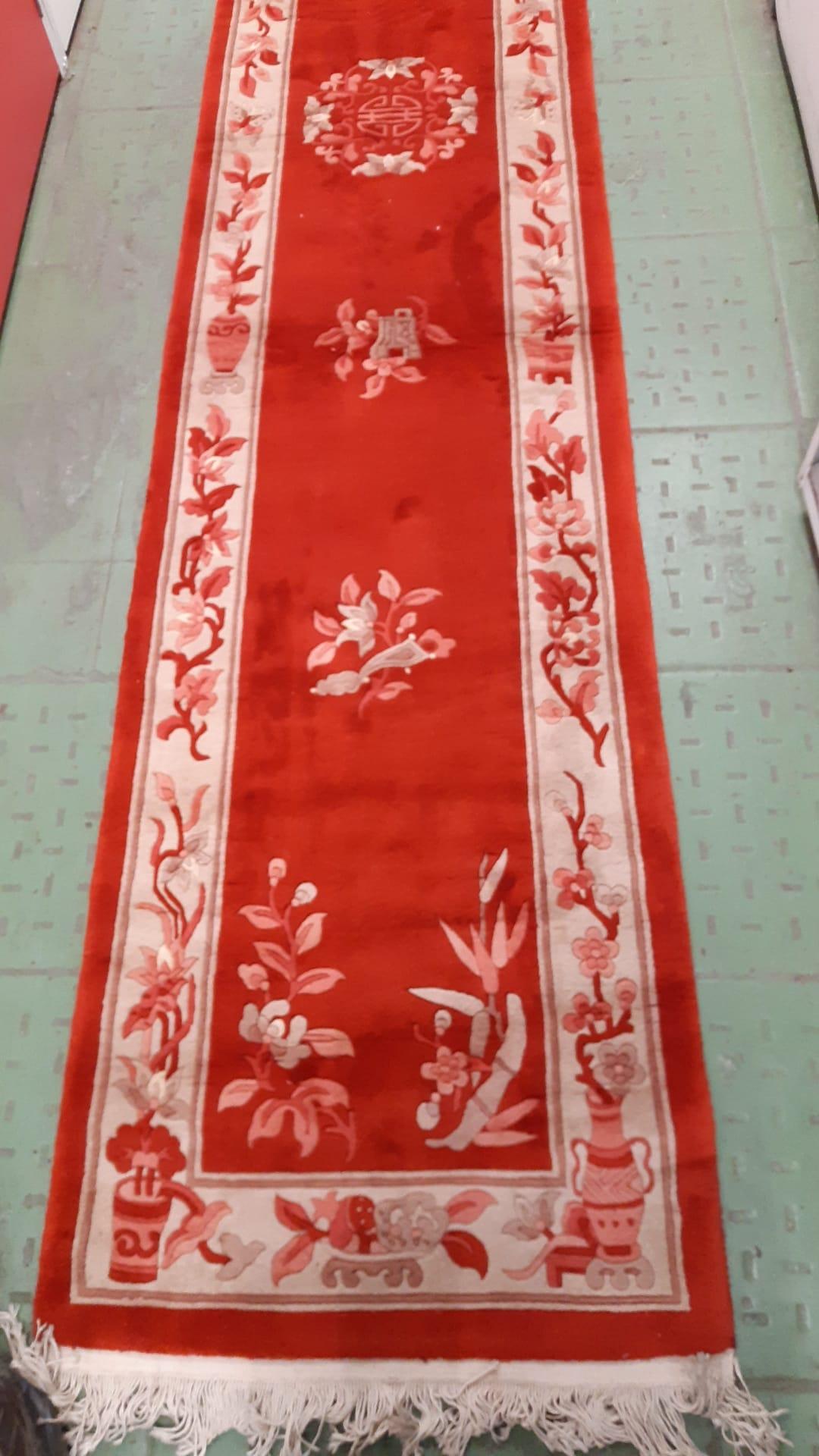Late 20th Century Handmade Vintage Art Deco Chinese Runner Rug 2.3' x 12.8' 1970s - 1C1148 For Sale