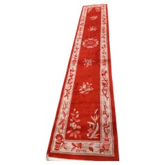 Handmade Vintage Art Deco Chinese Runner Rug 2.3' x 12.8' 1970s - 1C1148