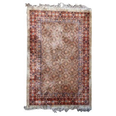 Alfombra de seda china Art Decó hecha a mano, años 50, 1P103