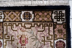 Handmade Vintage Art Deco Chinese Silk Rug 2.9' x 5', 1960s - 1C1135