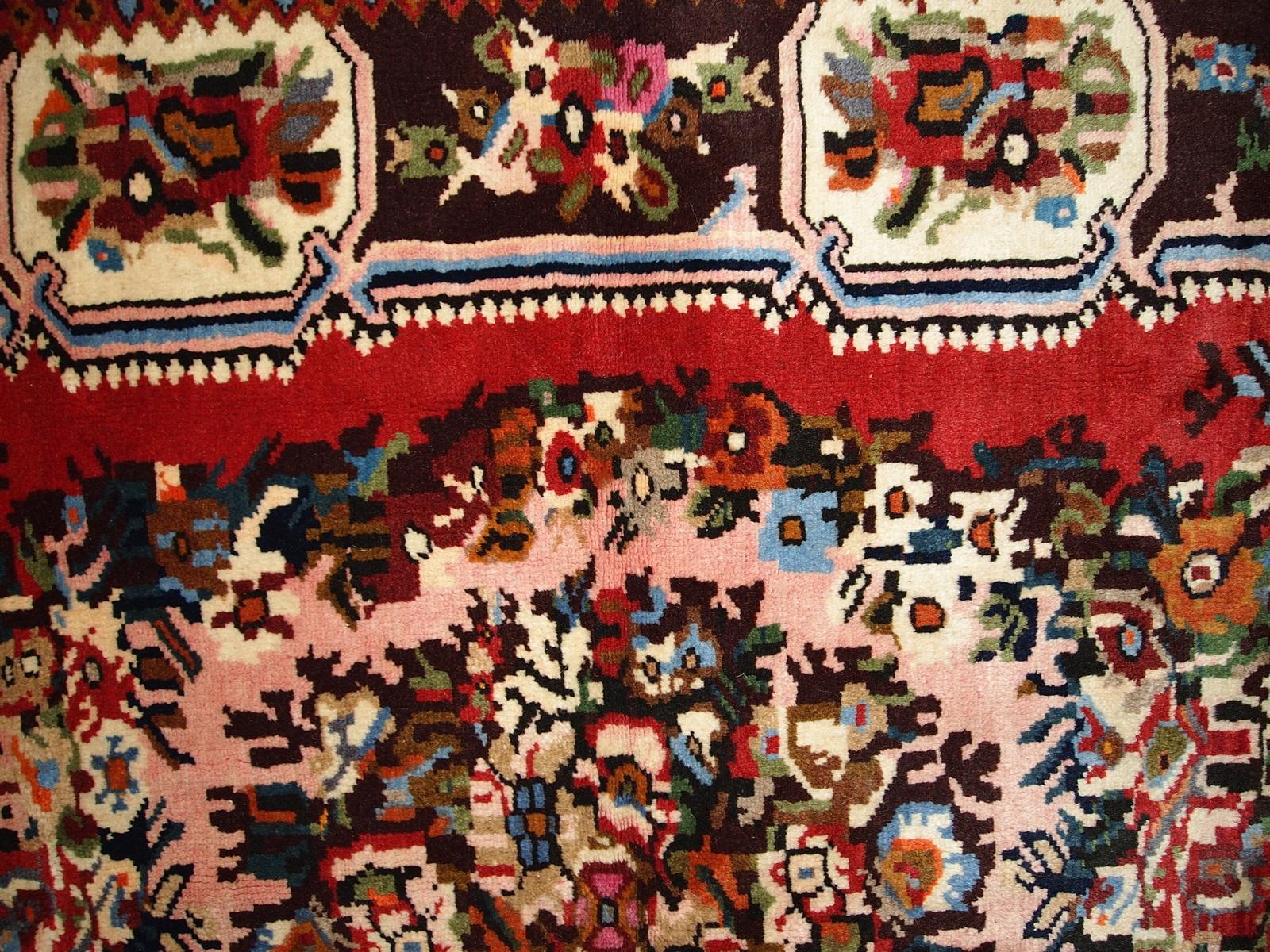 Tappeto vintage in stile Bakhtiari fatto a mano, anni '70, 1C315 in vendita 3