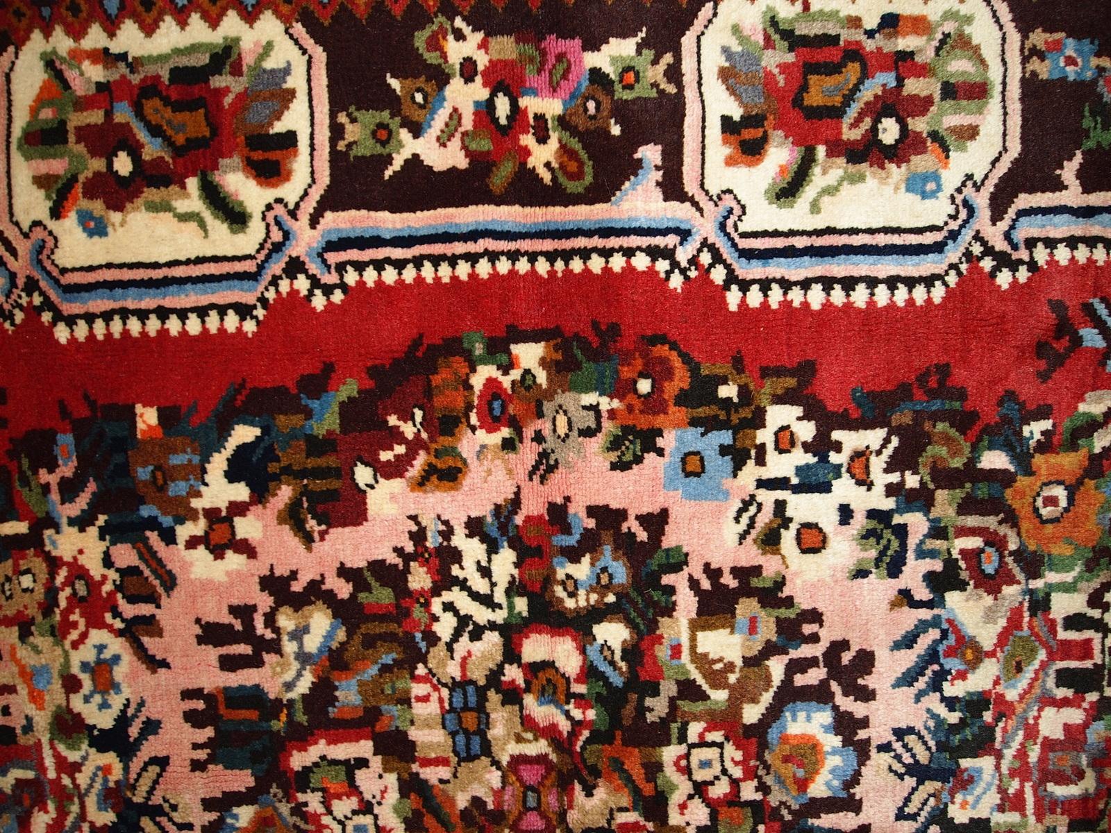 Handmade Vintage Bakhtiari Style Rug, 1970s, 1C315 For Sale 1