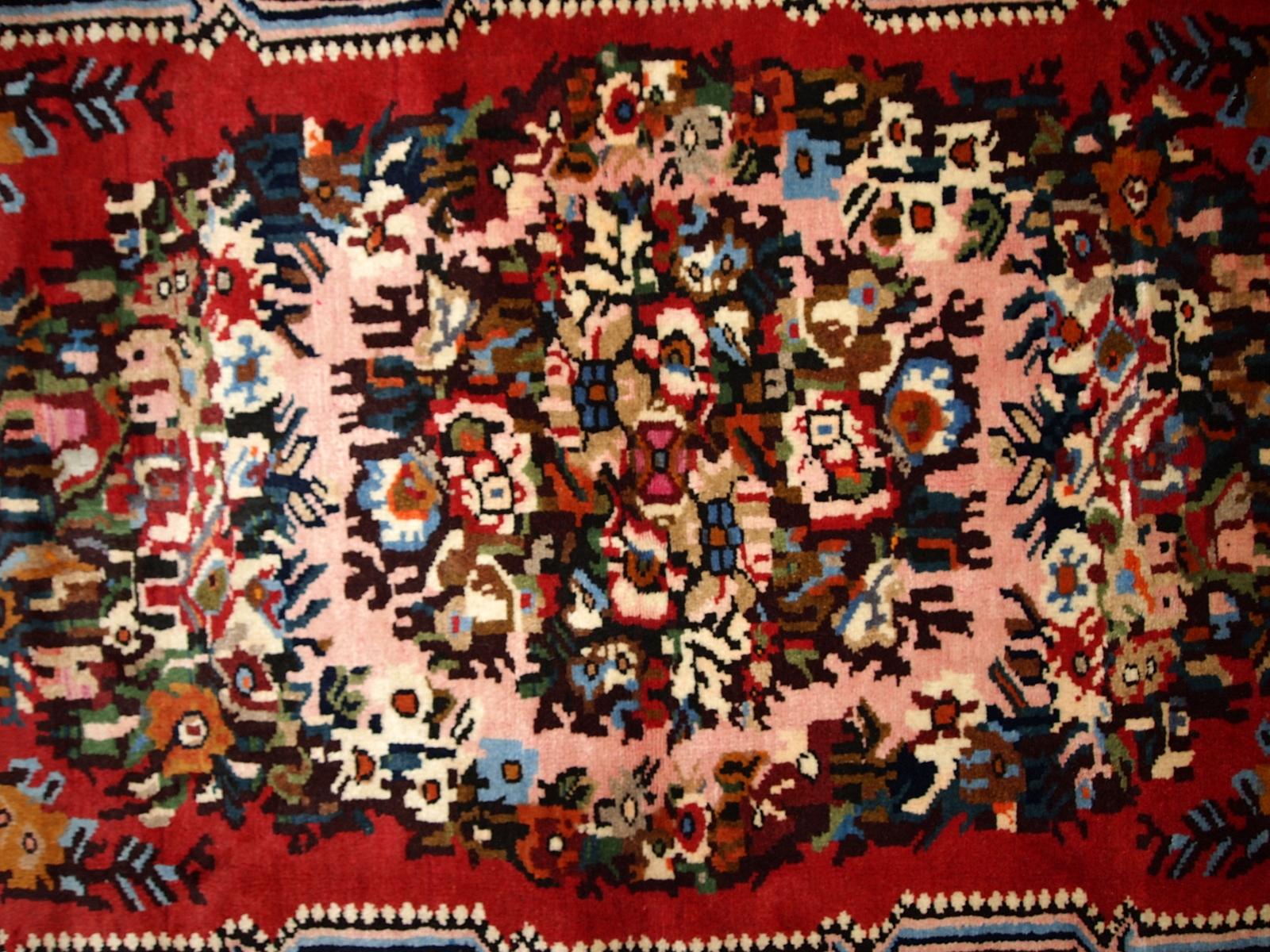 Tappeto vintage in stile Bakhtiari fatto a mano, anni '70, 1C315 in vendita 5