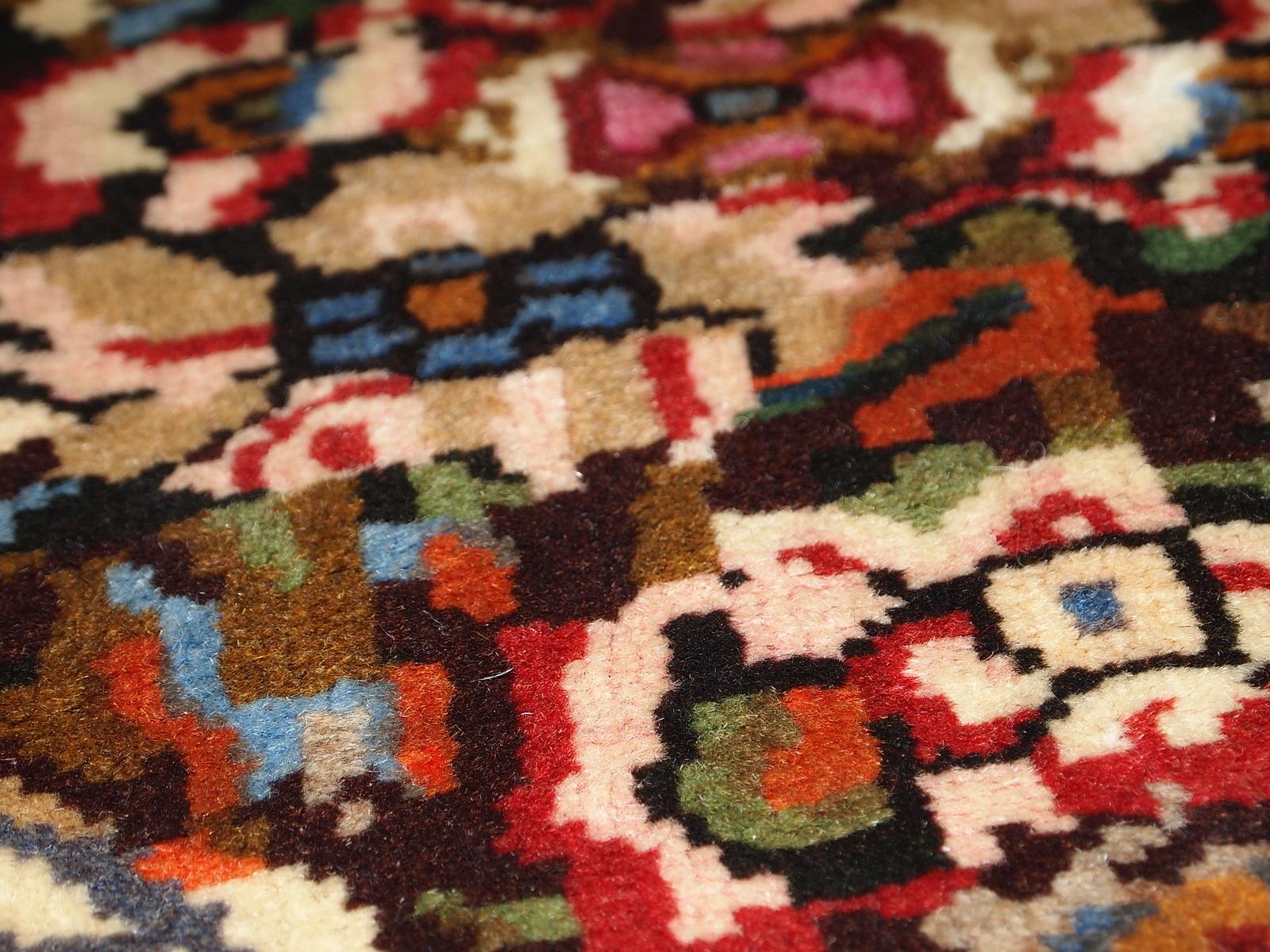 Lana Tappeto vintage in stile Bakhtiari fatto a mano, anni '70, 1C315 in vendita