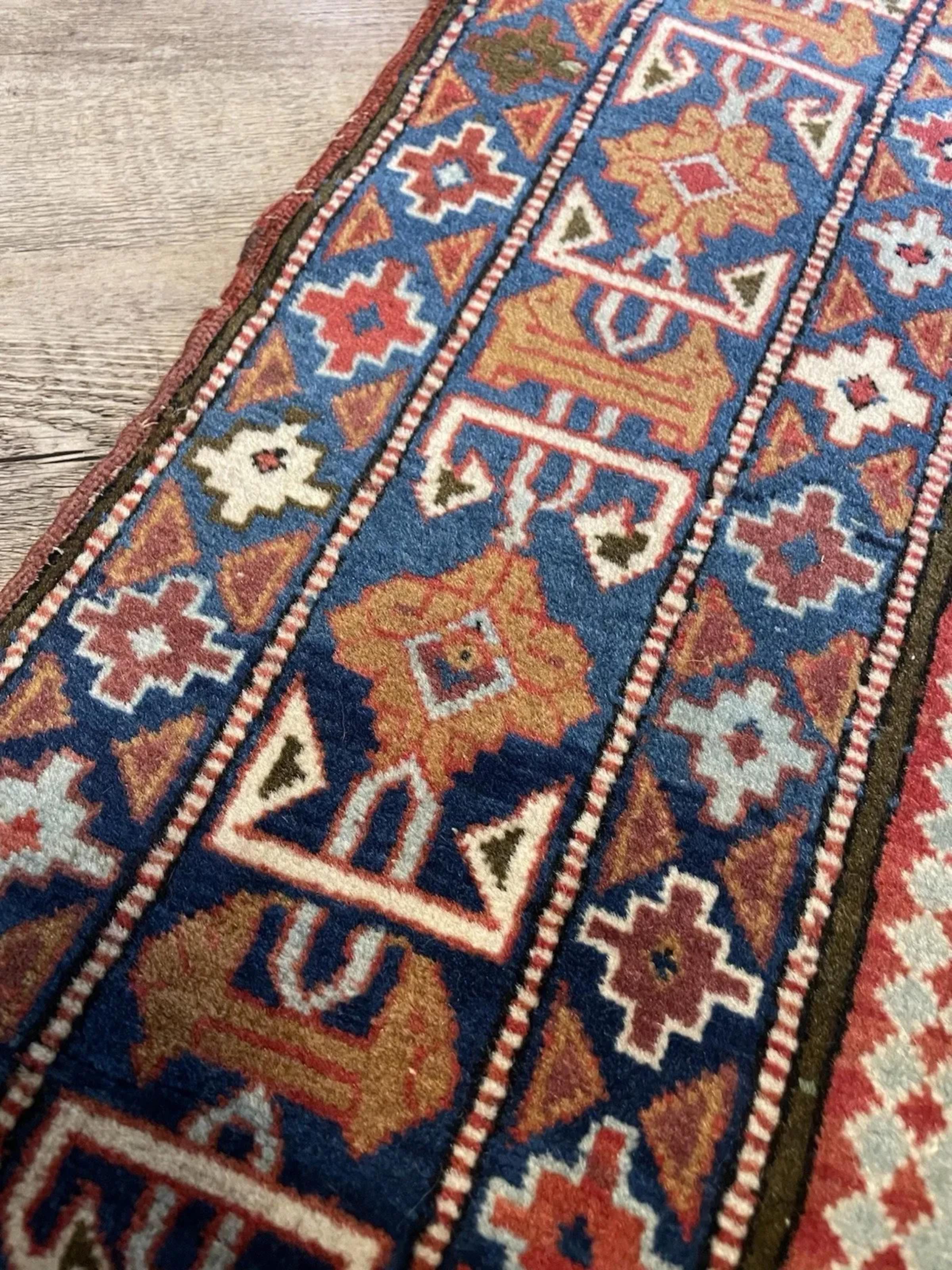 Handgefertigte Vintage kaukasischen Darband Teppich 3,3 'x 4,8', 1940er Jahre - 1N106 im Zustand „Gut“ im Angebot in Bordeaux, FR