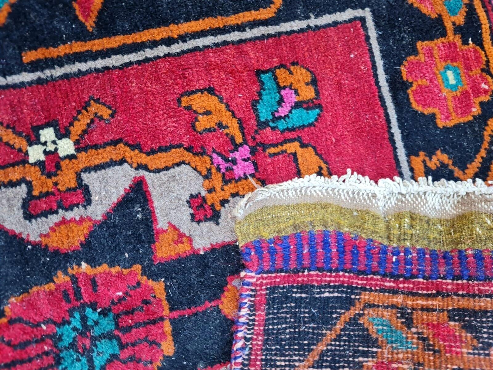 Tapis vintage fait main Karabagh 2.7' x 4.8' 1950s - 2K40 Bon état - En vente à Bordeaux, FR