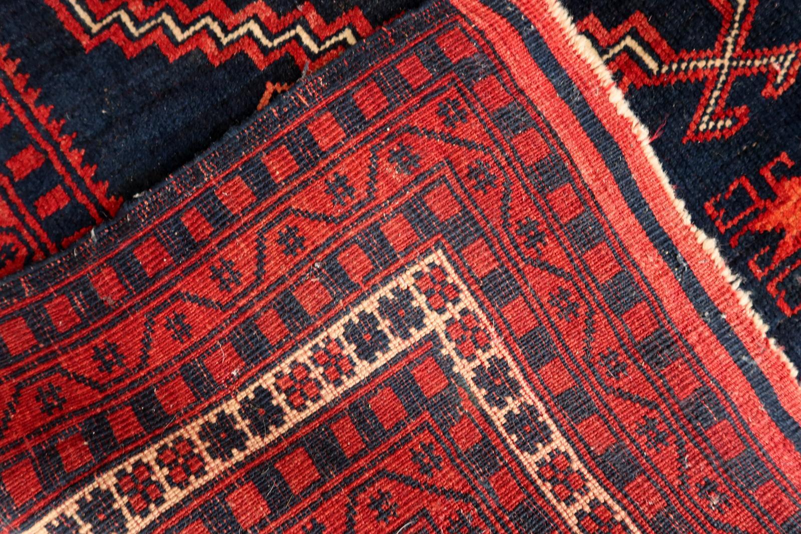 Handgefertigte Vintage kaukasischen Karabagh Teppich 3,9 'x 5,8', 1940er Jahre - 1C1097 im Angebot 3