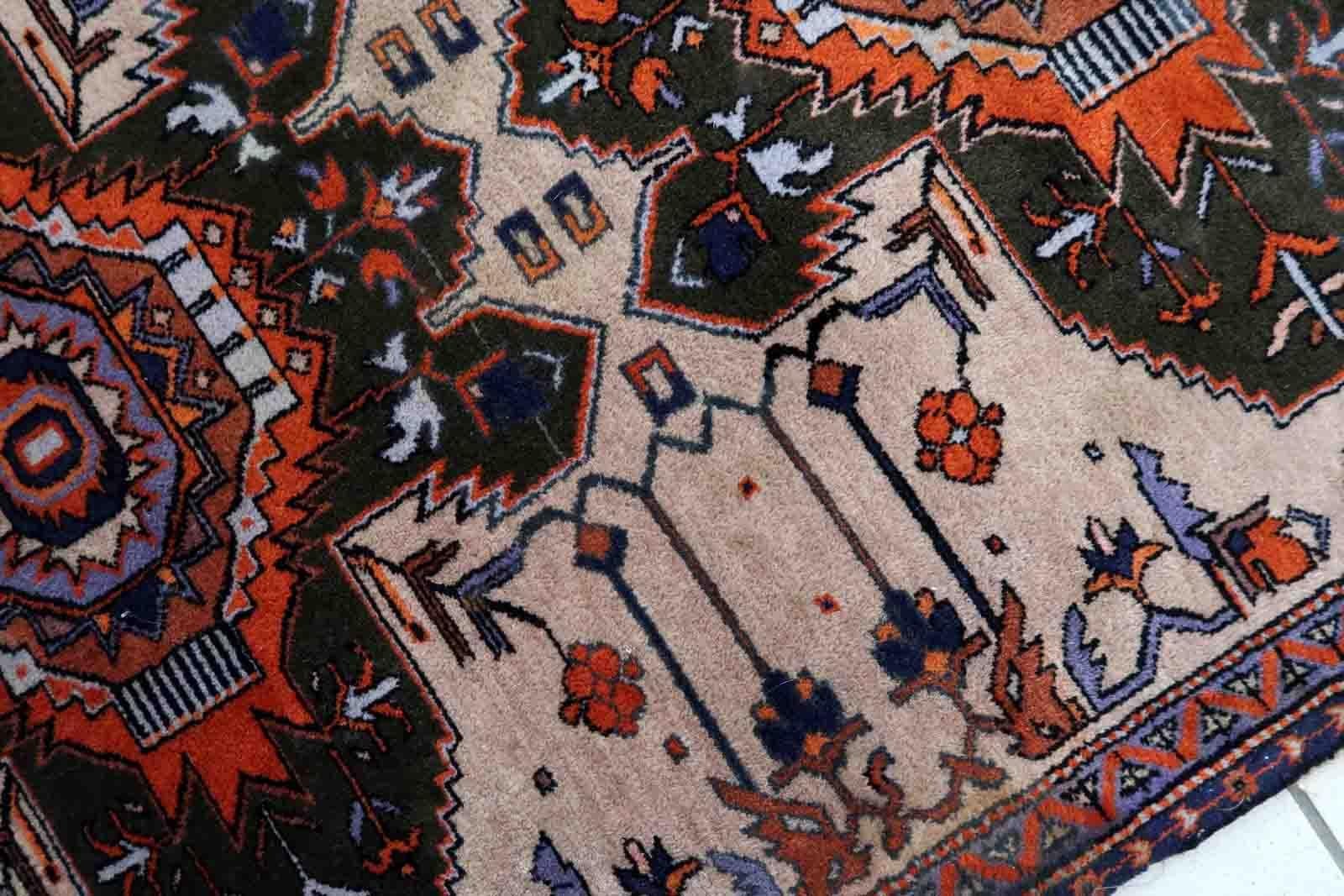 20th Century Handmade Vintage Caucasian Kazak Rug, 1960s, 1C1058 For Sale