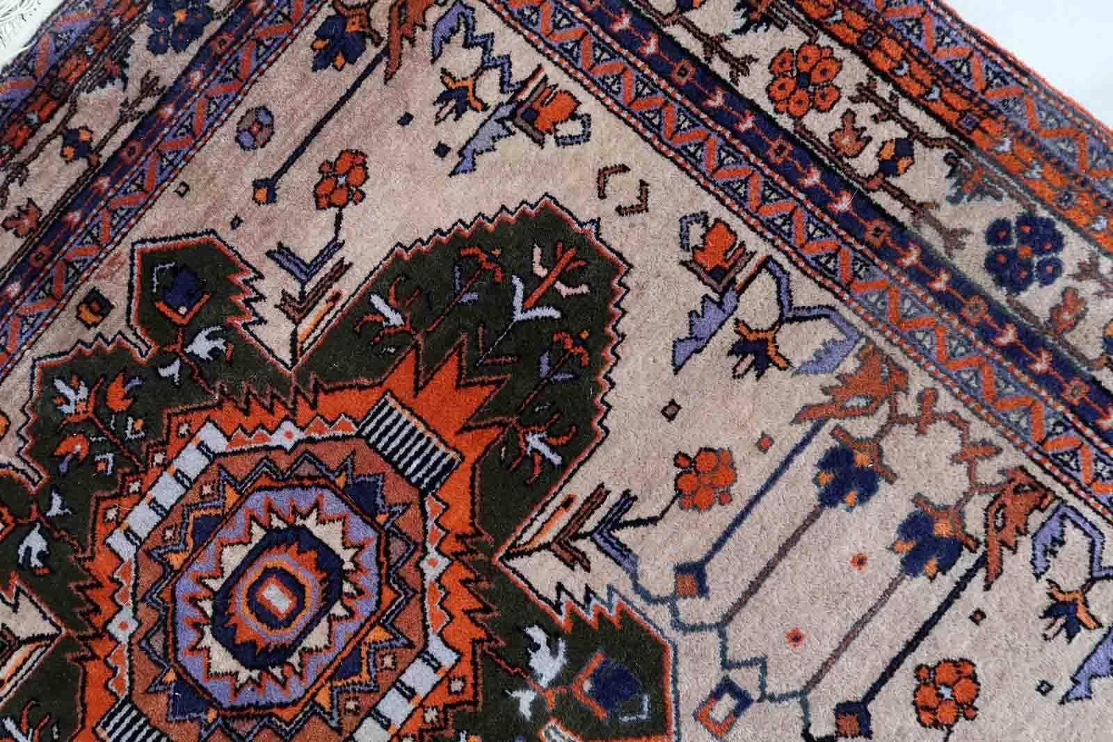 Handmade Vintage Caucasian Kazak Rug, 1960s, 1C1058 For Sale 1