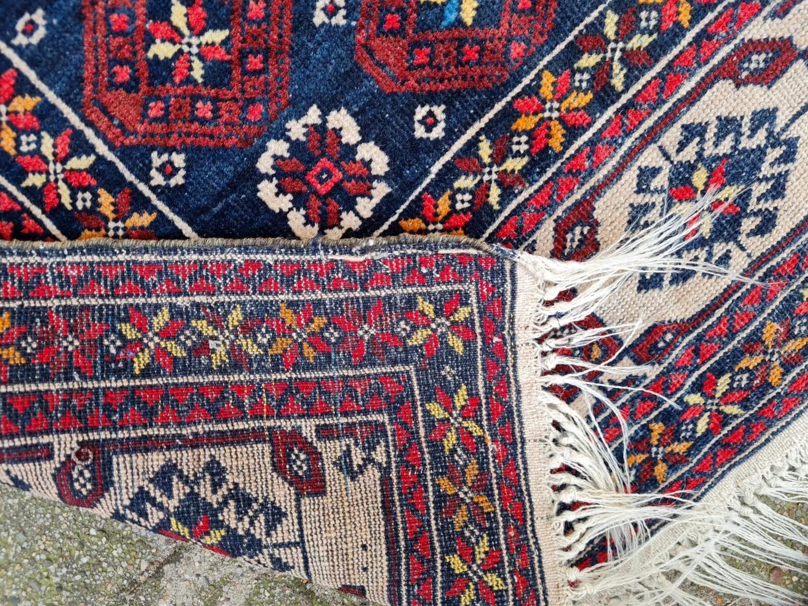 Handgefertigte Vintage kaukasischen Kazak Teppich 3 'x 4,3' 1970er Jahre - 2K36 (Handgeknüpft) im Angebot