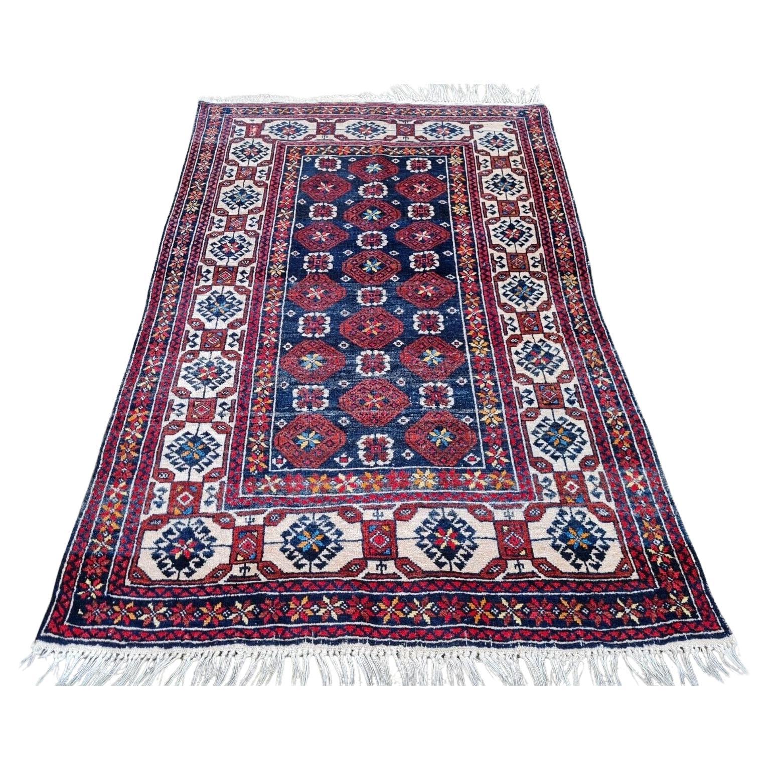 Handgefertigte Vintage kaukasischen Kazak Teppich 3 'x 4,3' 1970er Jahre - 2K36 im Angebot