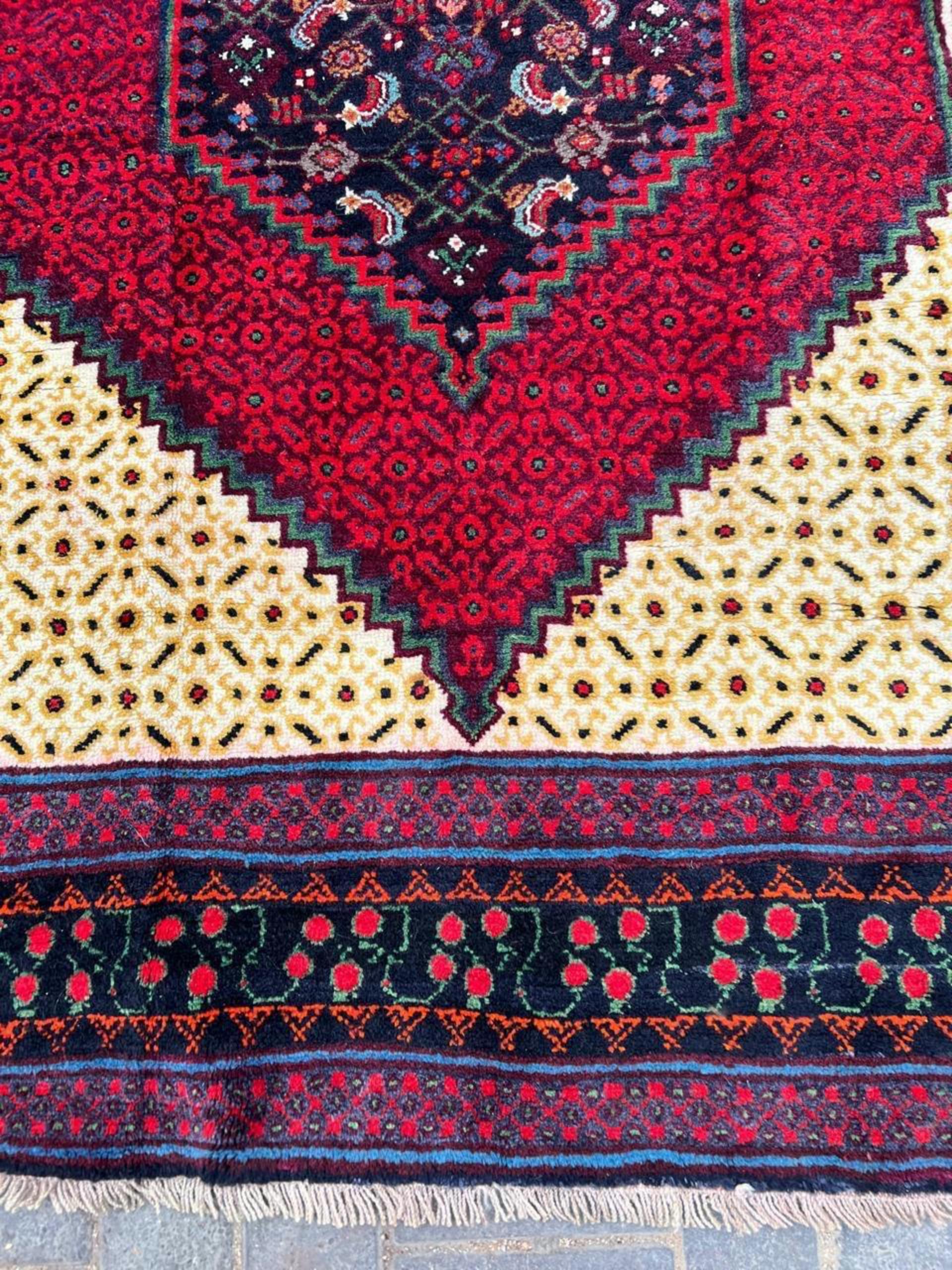 Hand-Knotted Handmade Vintage Caucasian Kazak Rug 5' x 8', 1950s - 2B109 For Sale