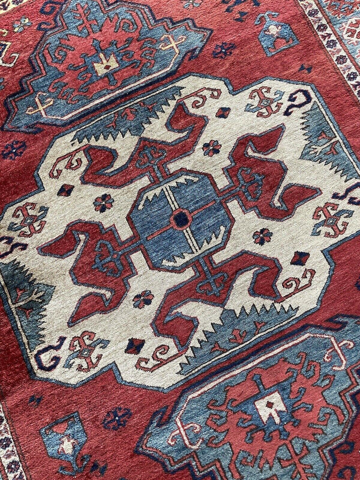Handgefertigter kaukasischer Kasachischer Vintage-Teppich 5.1' x 5.9', 1970er Jahre - 1N60 im Angebot 6