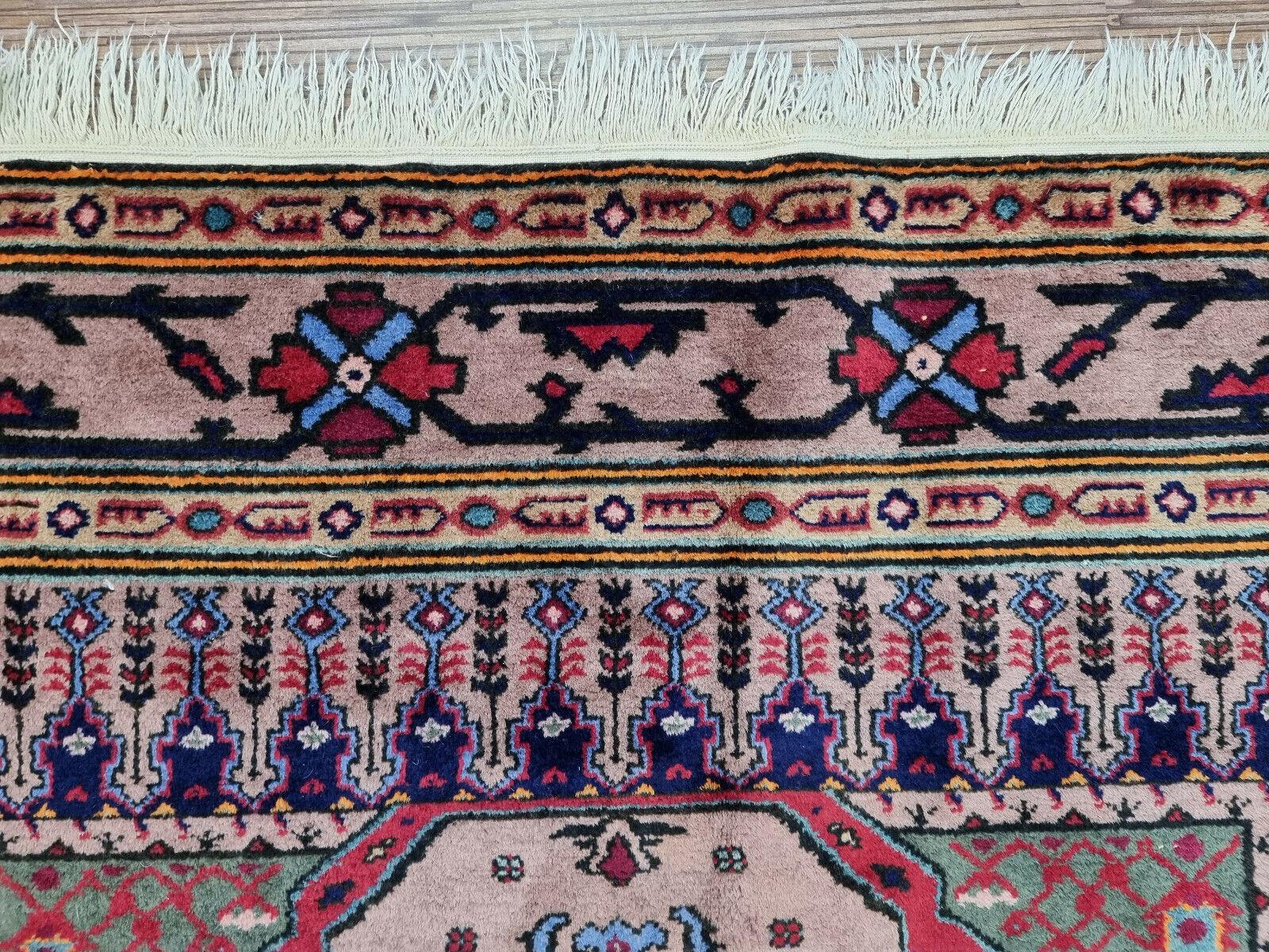 Wool Handmade Vintage Caucasian Shirvan Rug 4' x 6.6', 1960s - 1D76