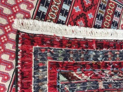 Handmade Vintage Caucasian Sumak Rug 3.9' x 6.4' 1970s - 3K01