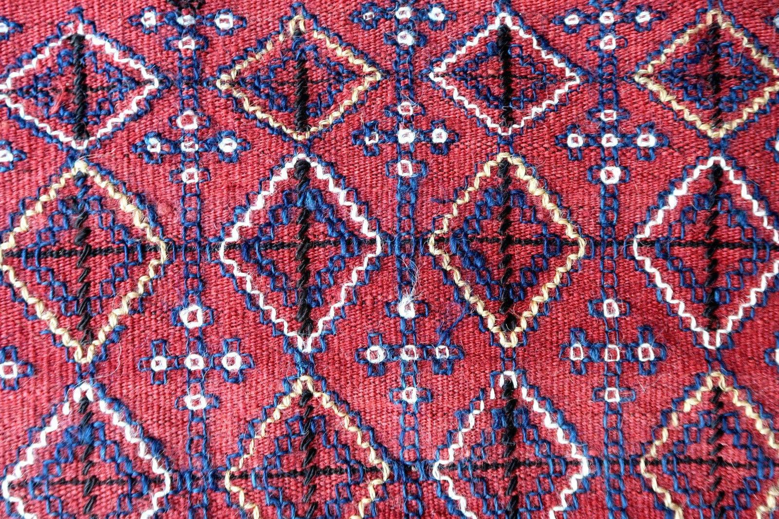 Hand-Knotted Handmade Vintage Caucasian Verneh Kilim, 1940s, 1P82 For Sale