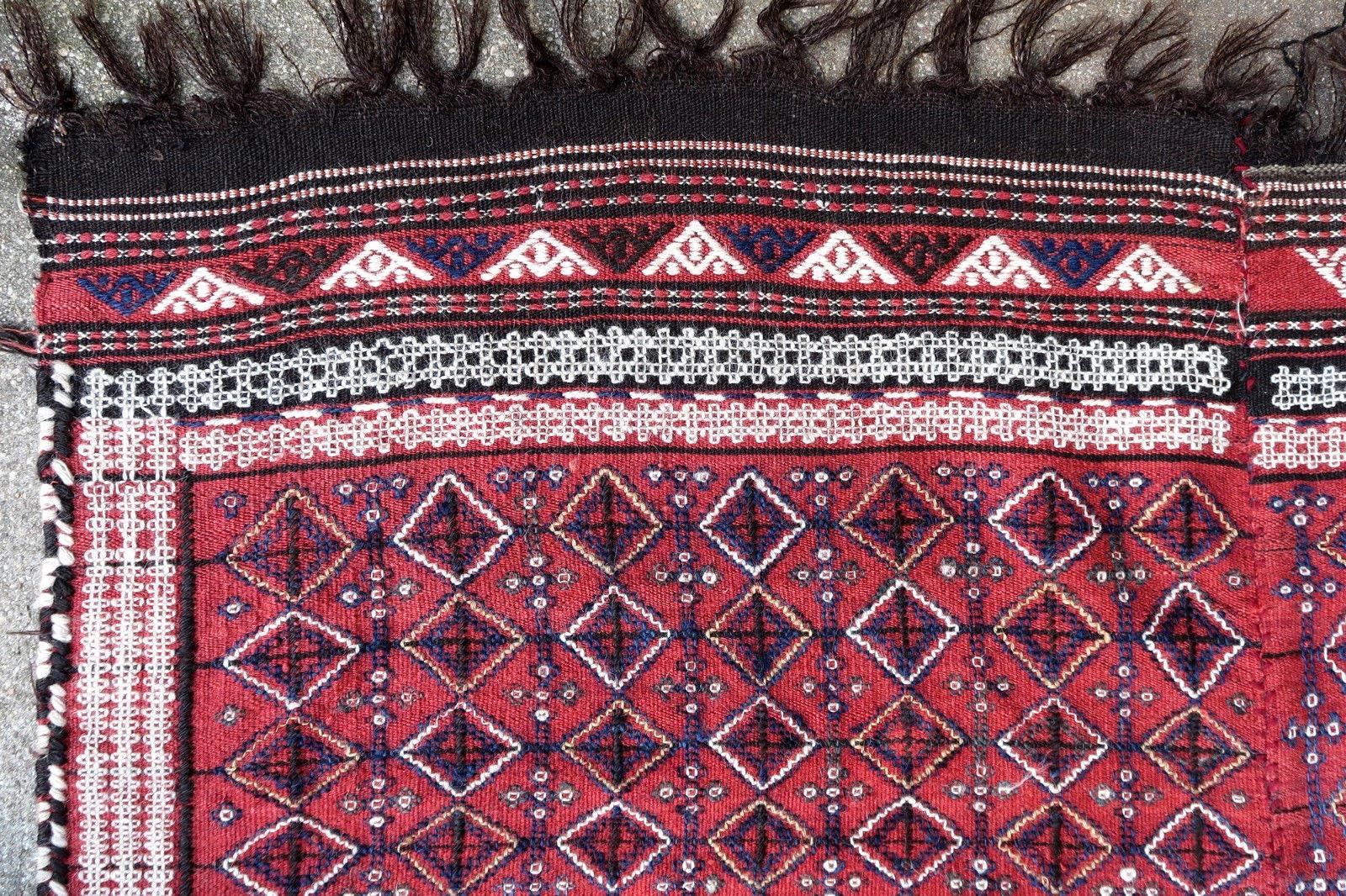 Handmade Vintage Caucasian Verneh Kilim, 1940s, 1P82 In Good Condition For Sale In Bordeaux, FR