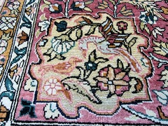 Handmade Vintage Chinese Qum Silk Rug 3' x 4.5', 1990s - 1D130