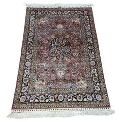 Handmade Vintage Chinese Qum Silk Rug 3' x 4.5', 1990s - 1D130