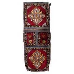 Tappeto da collezione vintage fatto a mano con borsa da sella turca Yastik, anni '30 - 1C1190