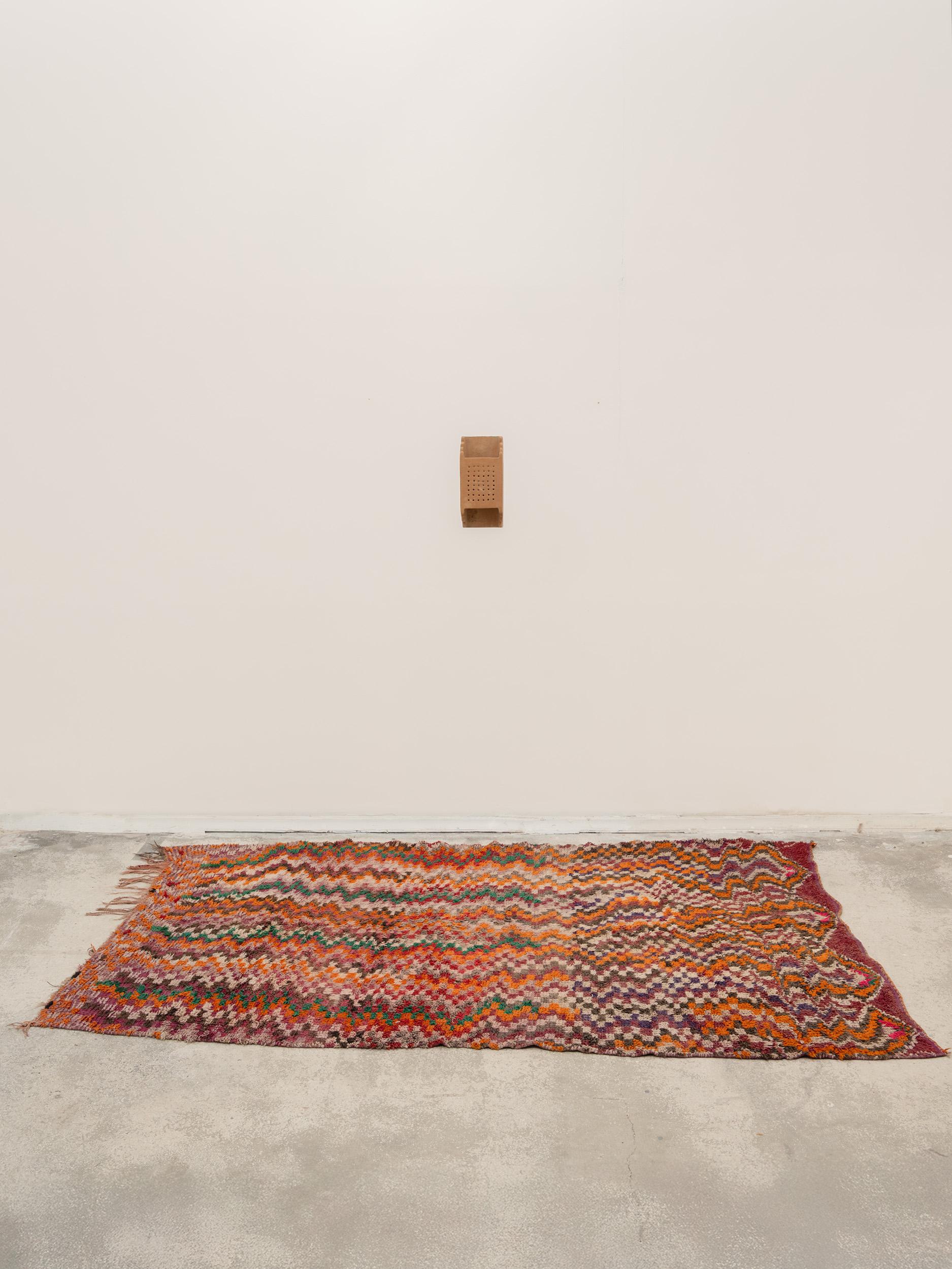 Handmade vintage colourful Moroccan rug, 70's For Sale 4